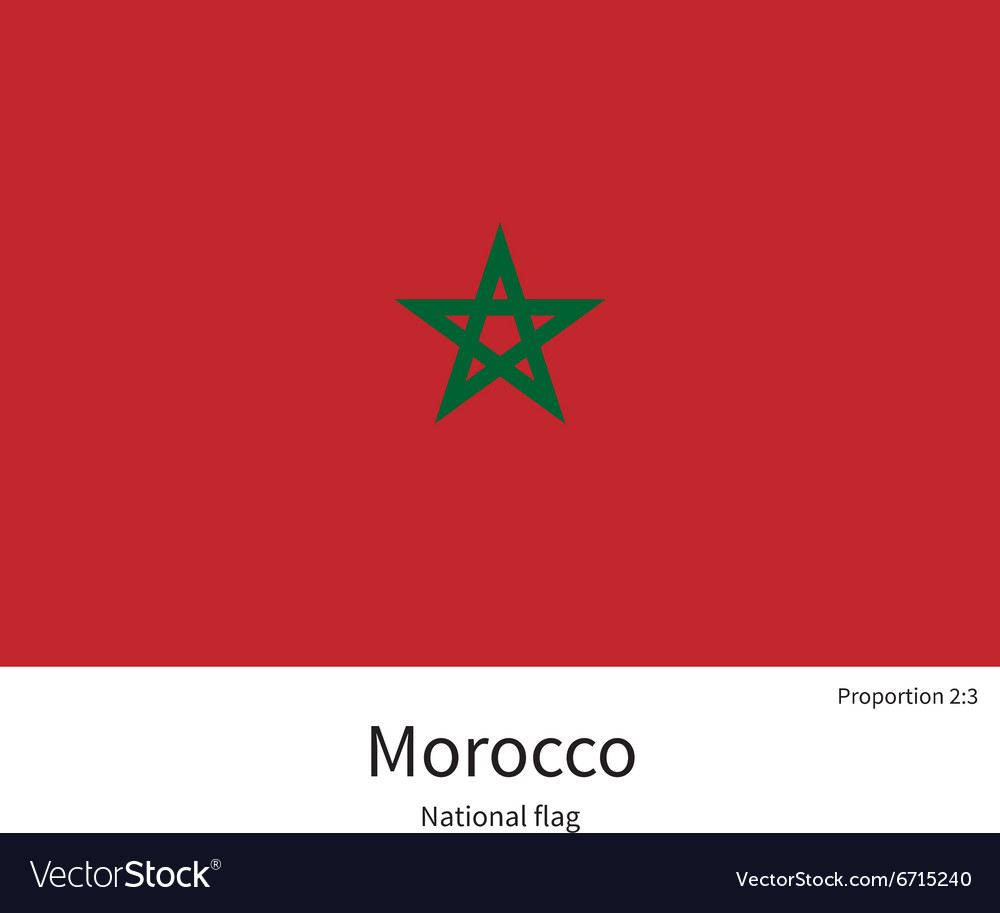 National flag of morocco with correct proportions