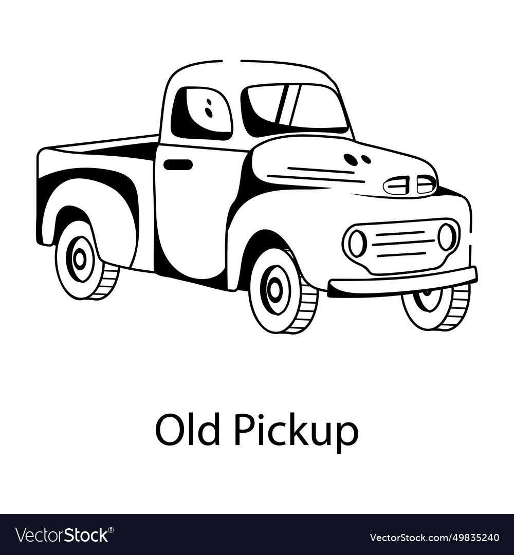 Old pickup Royalty Free Vector Image - VectorStock