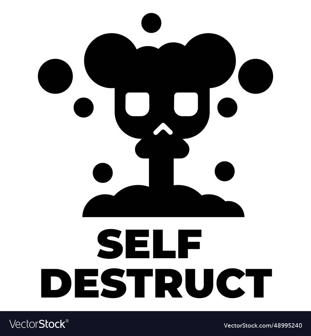 Robot selfdestruct silhouette Royalty Free Vector Image