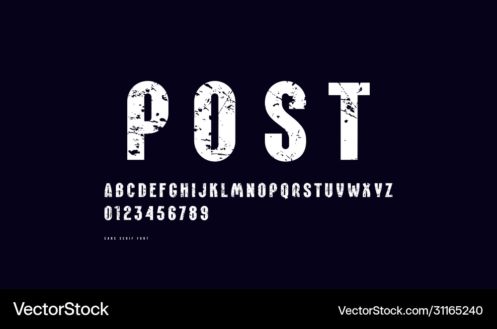 Sans serif font bold face Royalty Free Vector Image