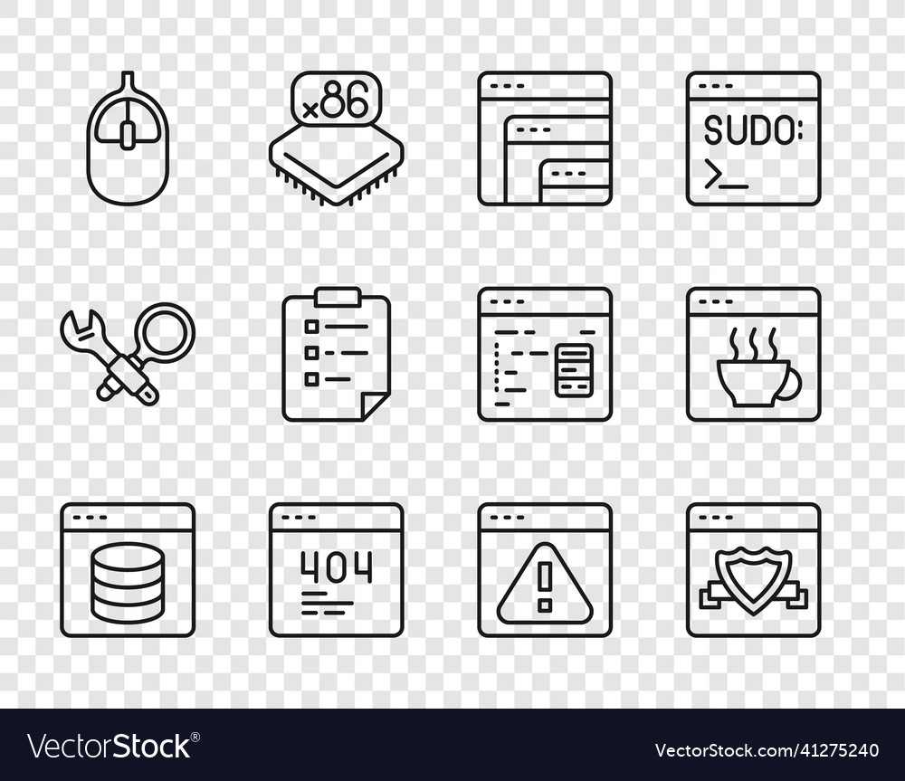 Setzen Sie Zeilenserver Daten Webhosting Browser vector image Setzen Sie Zeilenserver Daten Webhosting Browser
