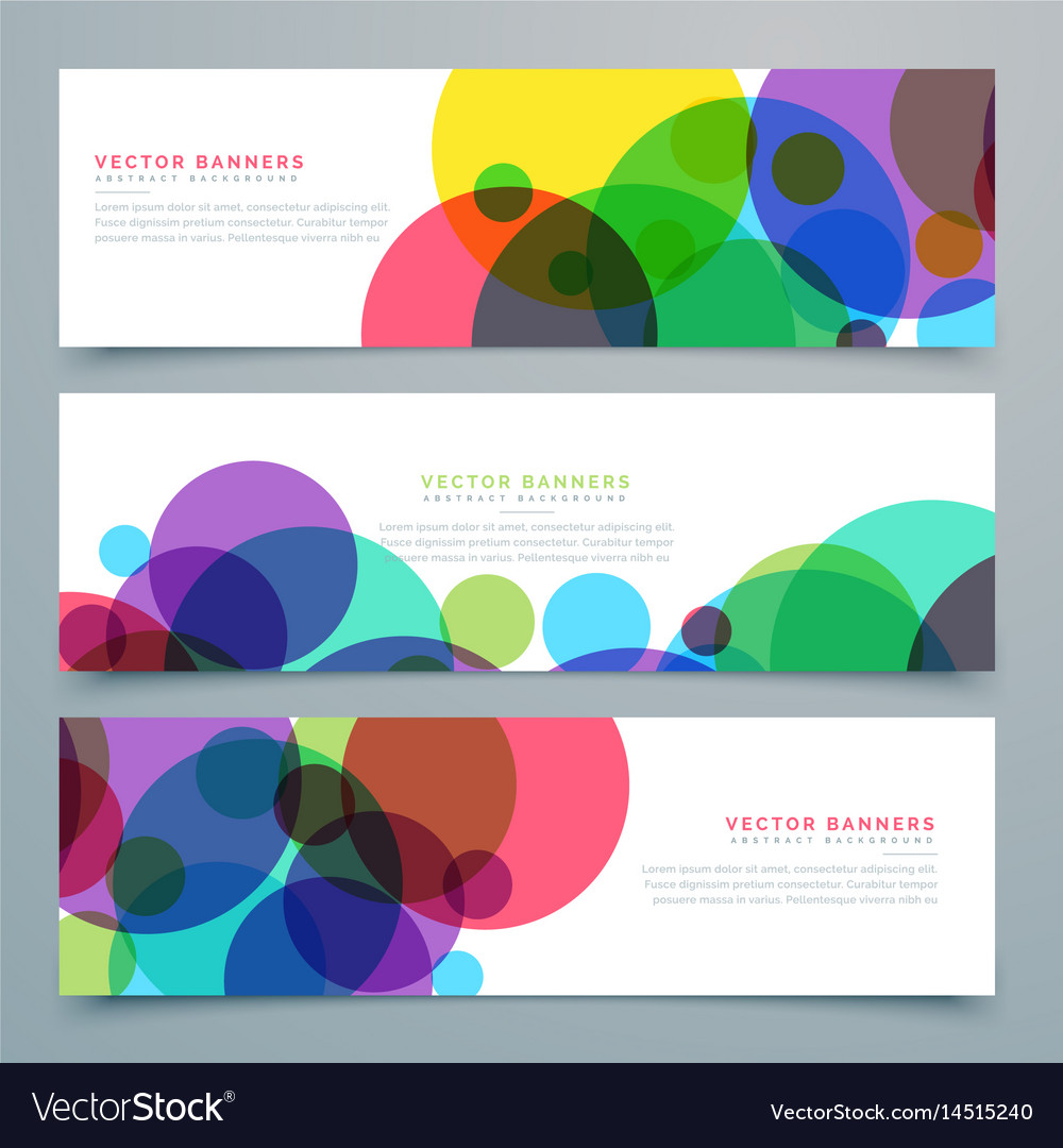 Set of banners with abstract colorful circles