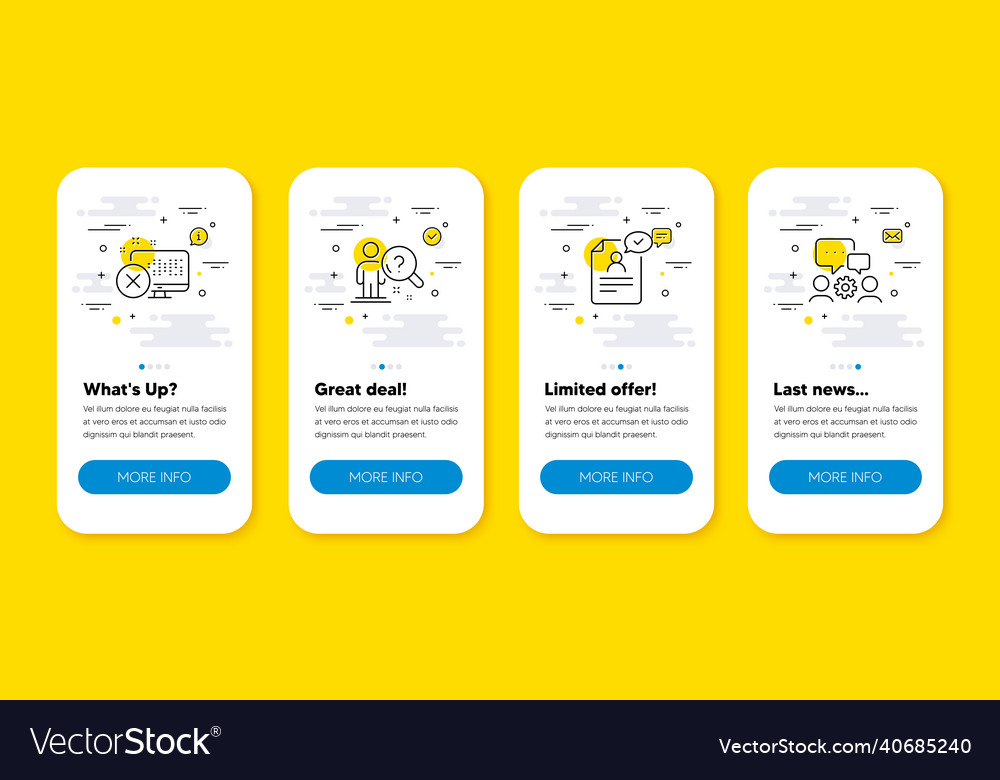 Set of search employee reject access vector image Set of search employee reject access