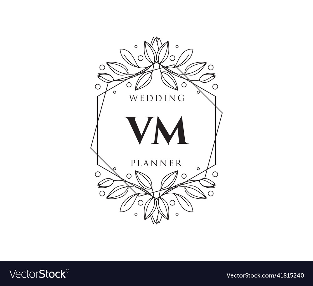 Vm initials letter wedding monogram logos