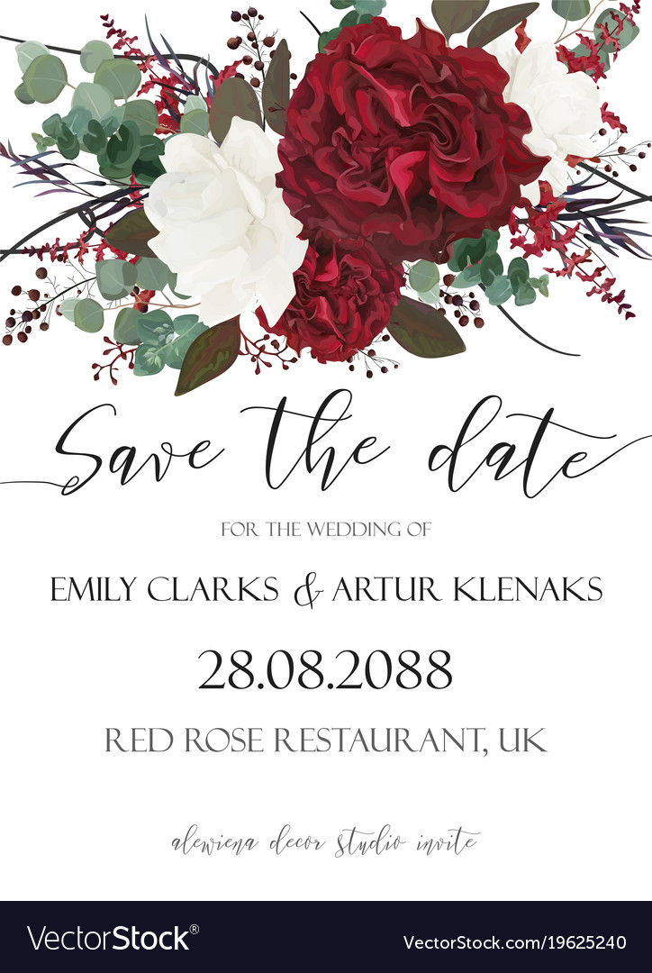 wedding save the date invite invitation card vector image