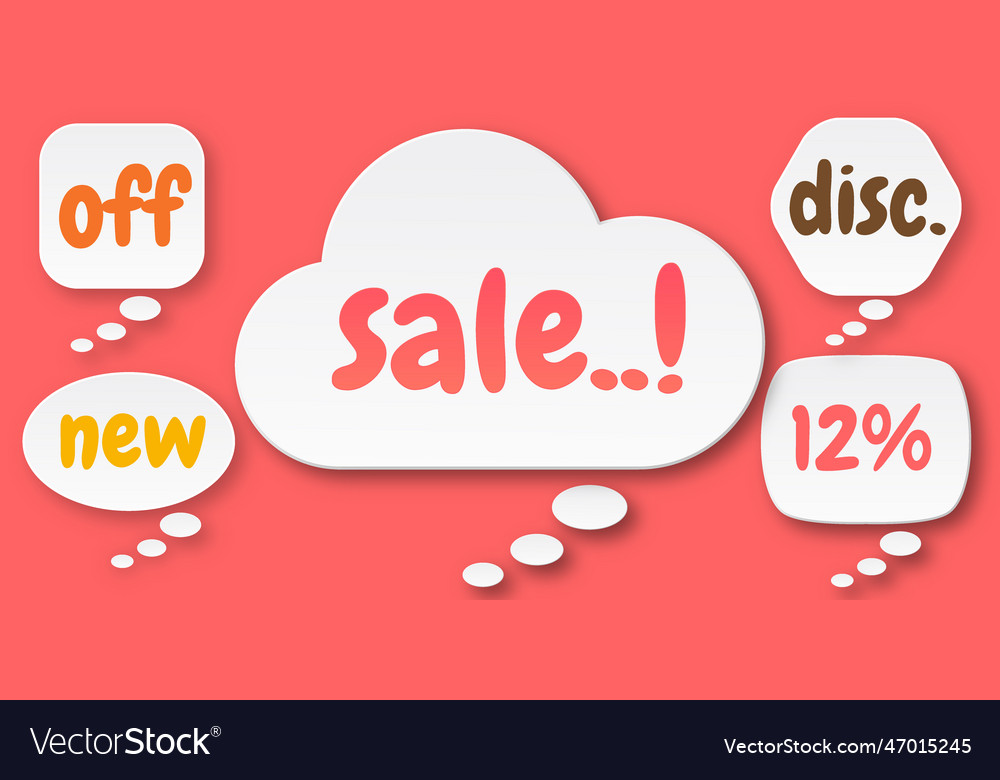 12 sale discount chat cloud promotion template