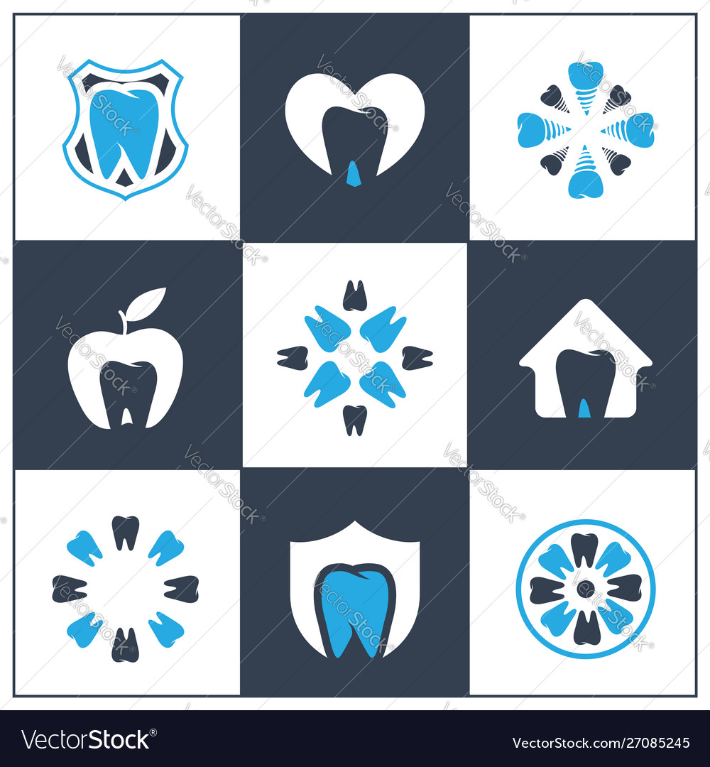 Dental care logo icons set