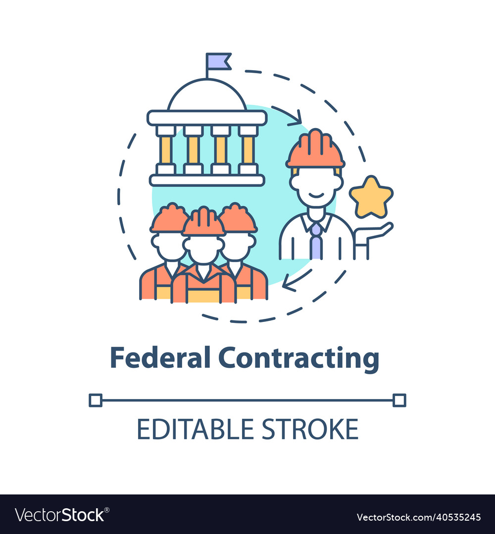 Federal contracting concept icon Royalty Free Vector Image