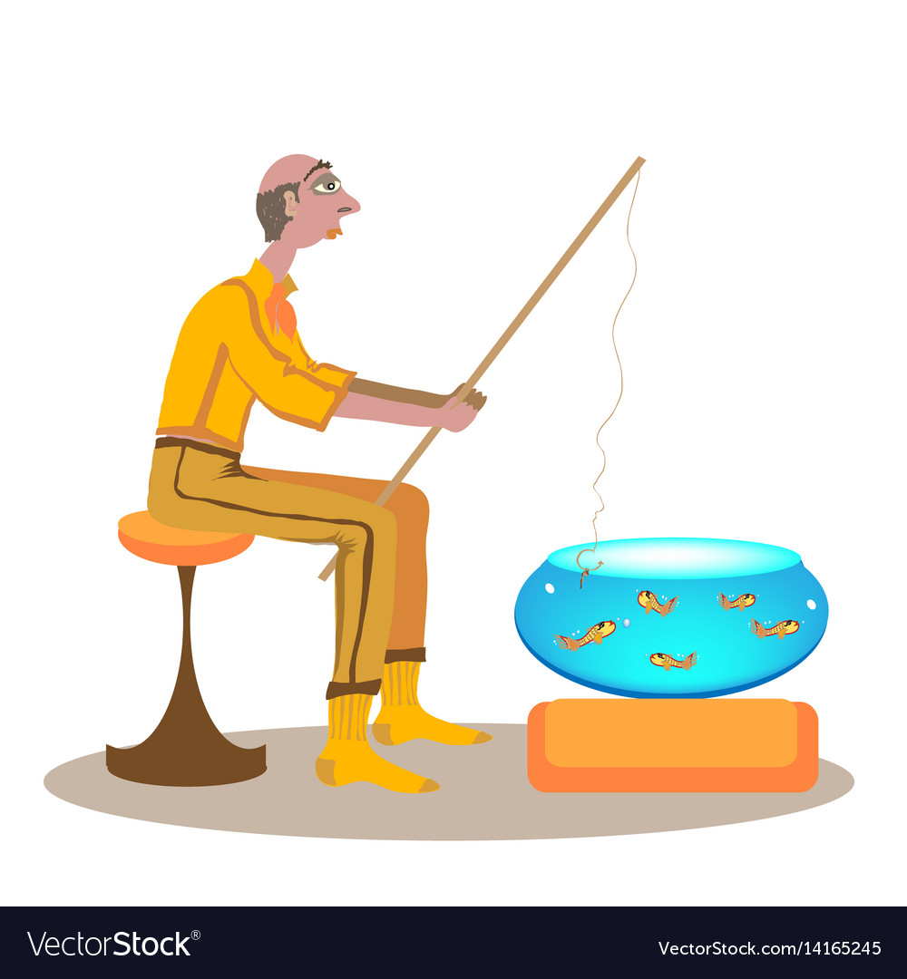 Lazy fishing Royalty Free Vector Image - VectorStock