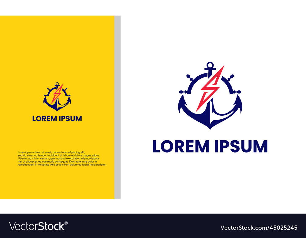 Logo graphic of electrical anchor Royalty Free Vector Image