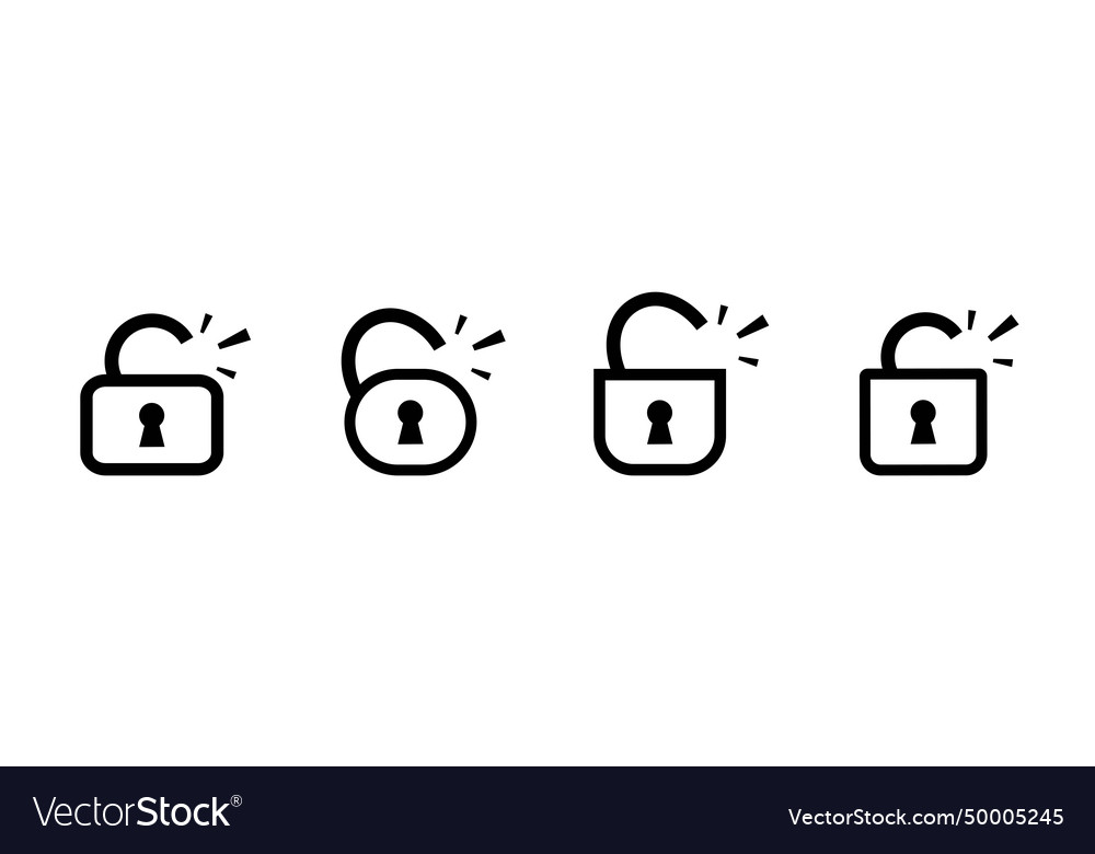 Open unlock lock padlock line minimalistic icon