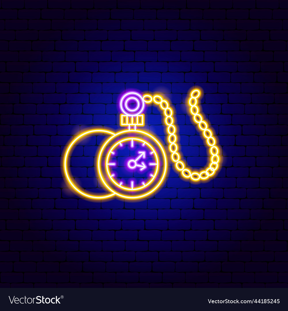 Watch on a chain neon sign