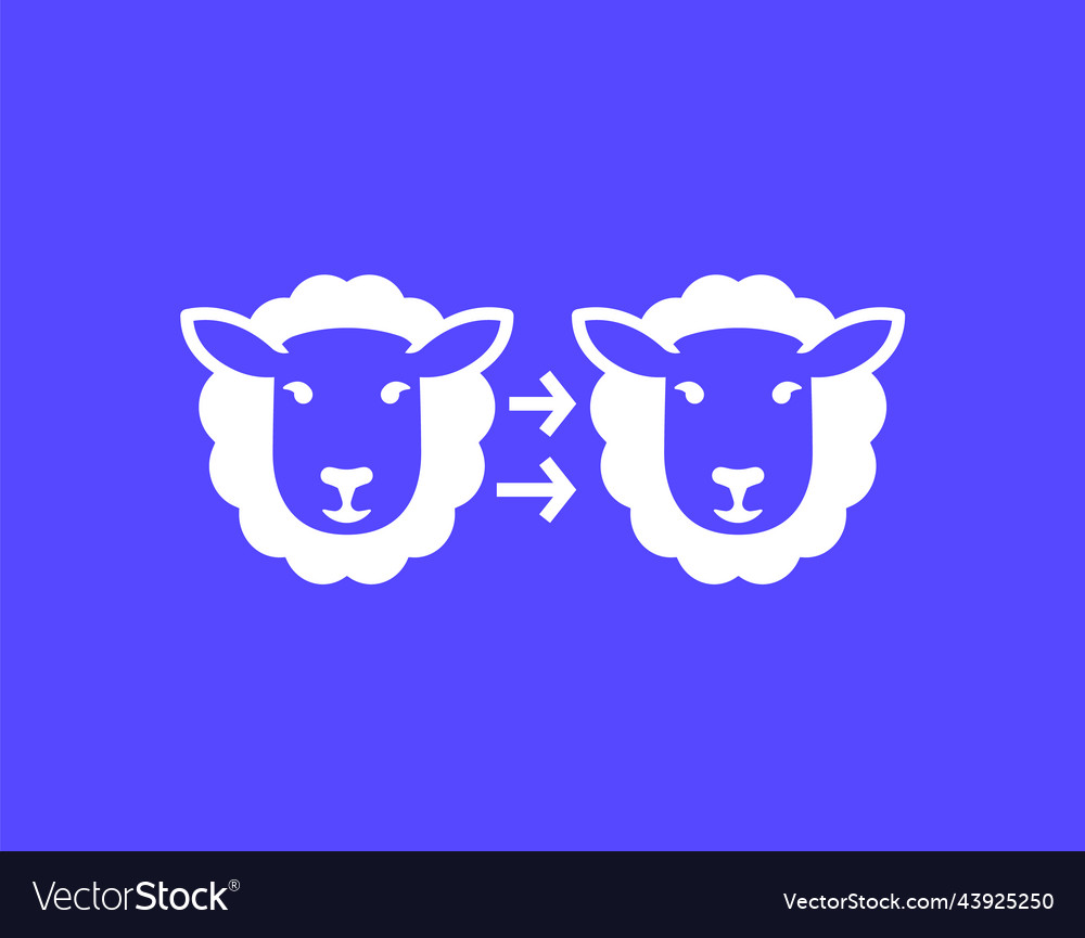 Cloning icon with a sheep