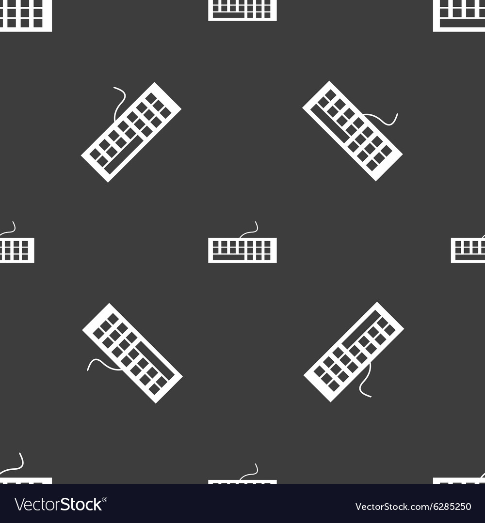 Computer keyboard icon seamless pattern on a gray