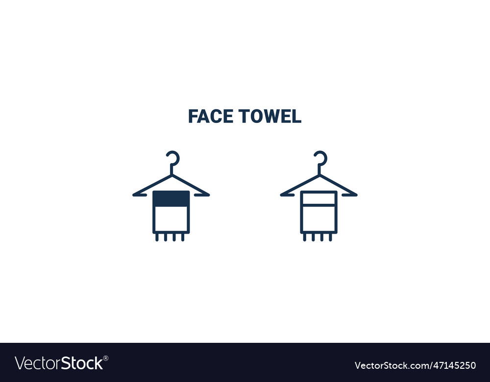 Face towel icon outline and filled