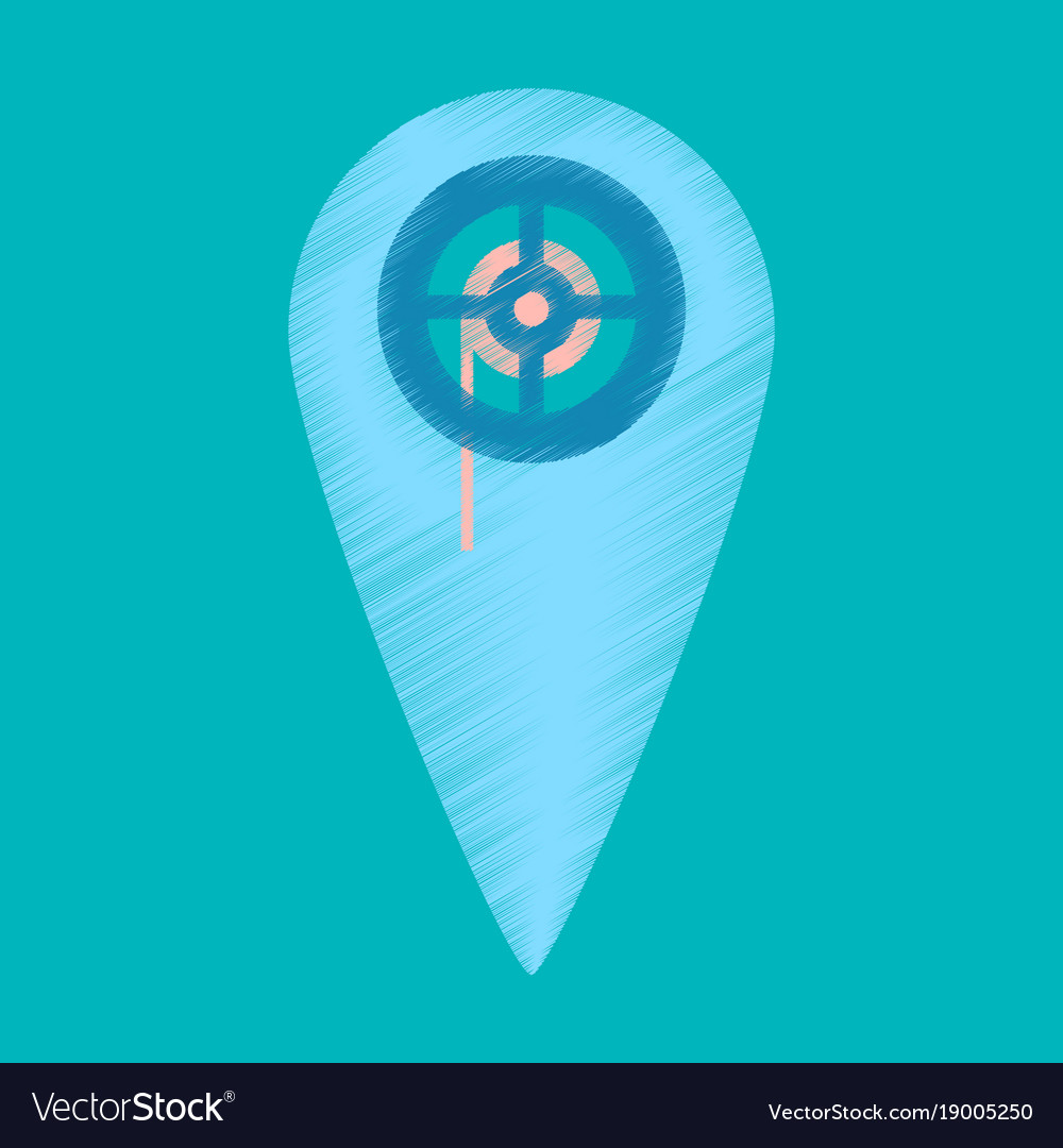 Flat icon in shading style pointer cinema