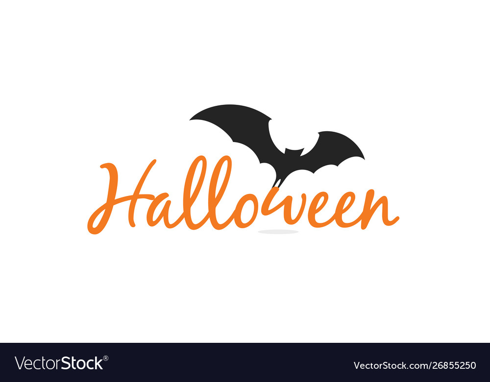 Halloween elegant lettering with black silhouette