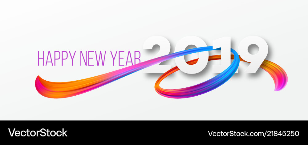 Happy New Year 2019 Banner Design Royalty Free Vector Image