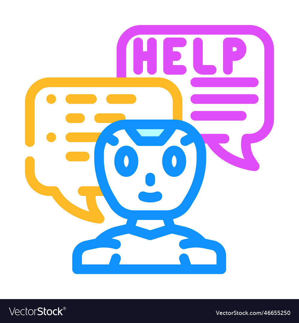 Help chat bot color icon vector image Help chat bot color icon
