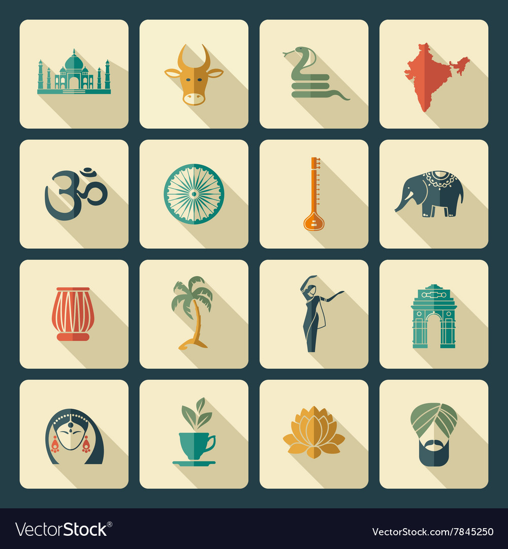 Icons of india Royalty Free Vector Image - VectorStock