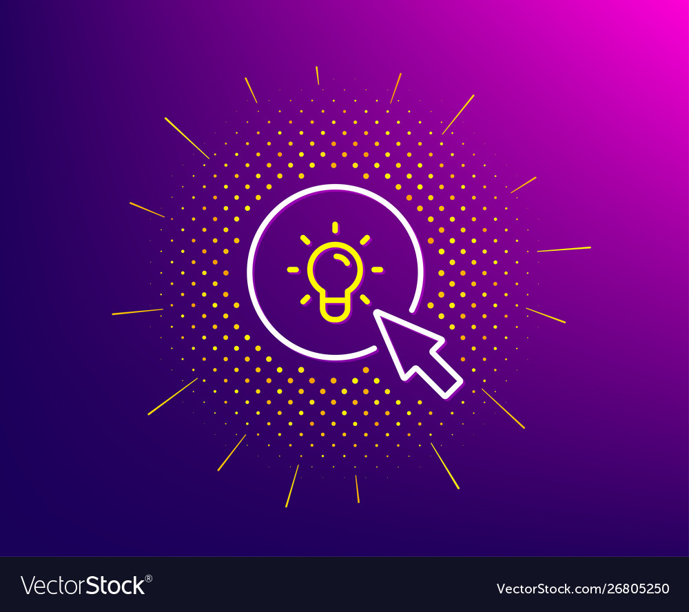 Idea lamp line icon mouse cursor sign