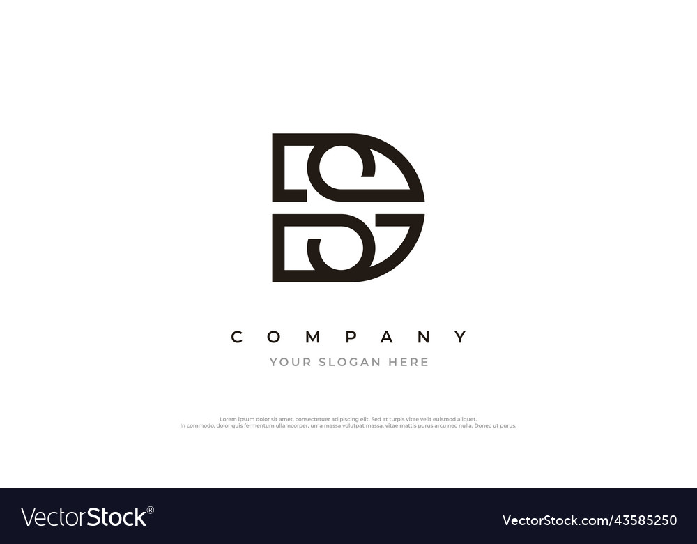 Initial letter sd logo or ds design Royalty Free Vector