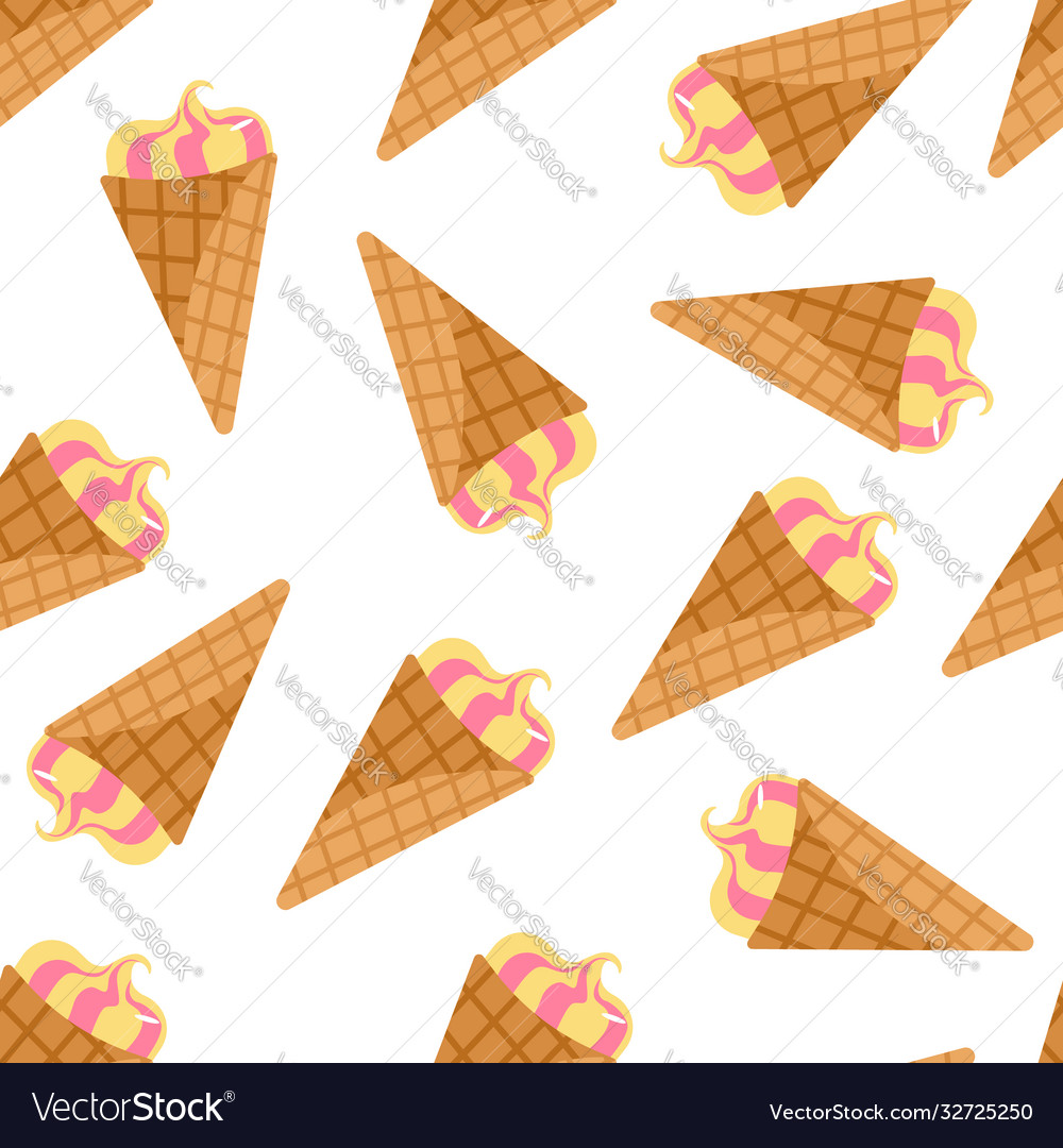 Isolated random seamless pattern with ice cream