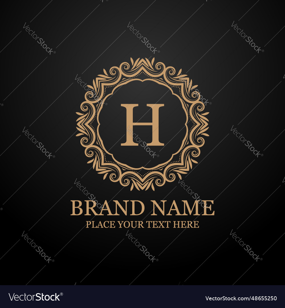 Letter h luxury brand logo concept design Vector Image