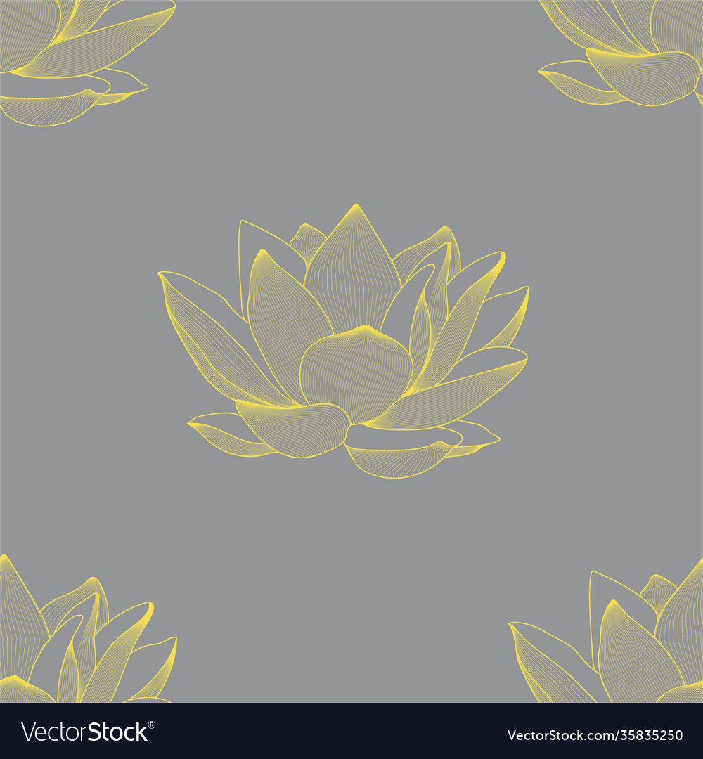 Linear Seamless Pattern Lotus Flowers Royalty Free Vector 5255