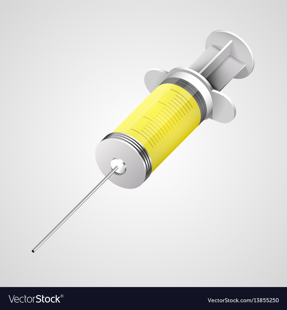 Medizinischer Syringe mit gelber Flüssigkeit