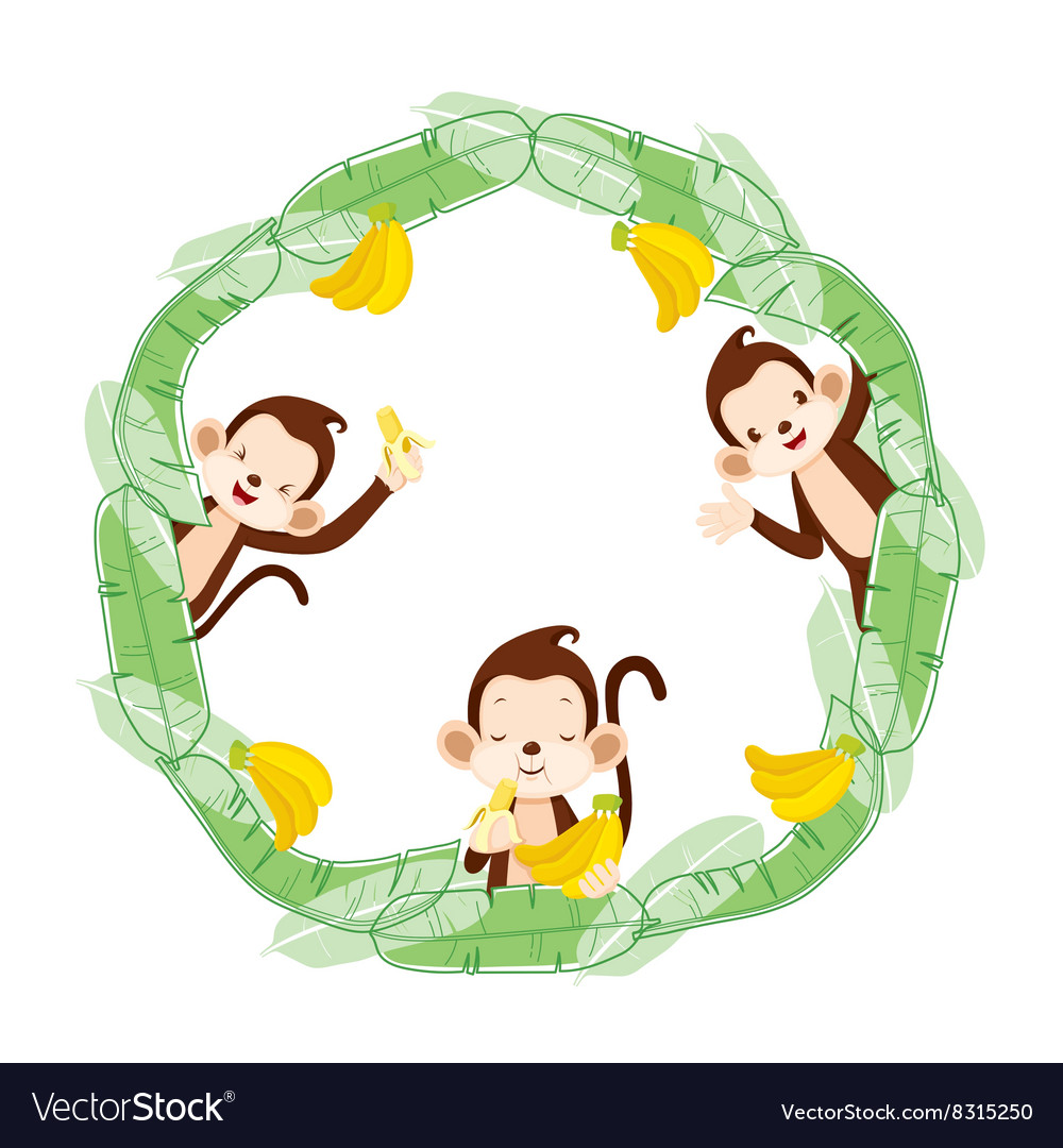 Monkey and banana on circle frame
