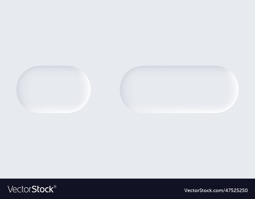 Neumorphic buttons simple trendy design elements vector image Neumorphic buttons simple trendy design elements