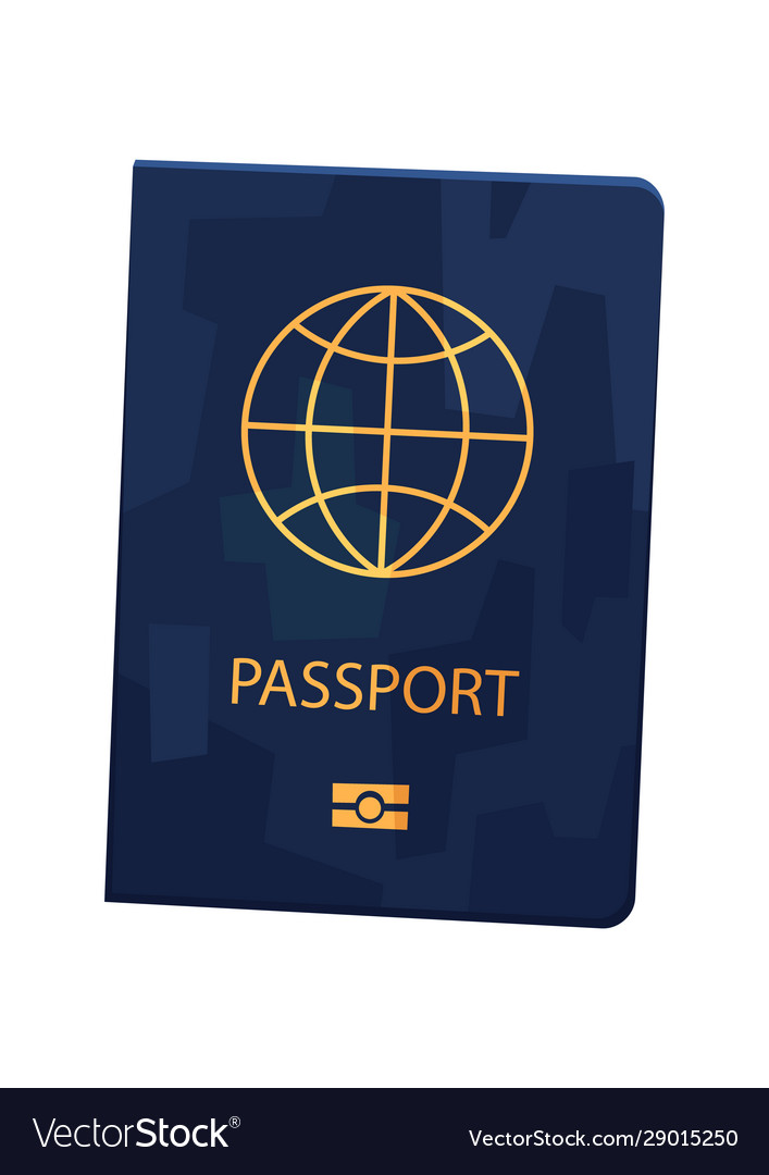 Passport In Cartoon Style On White Royalty Free Vector Image 8818