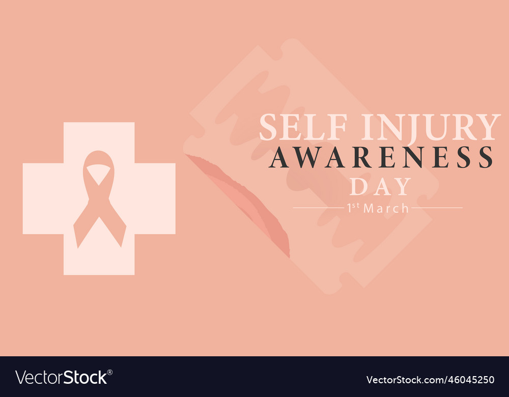 Self injury awareness day Royalty Free Vector Image