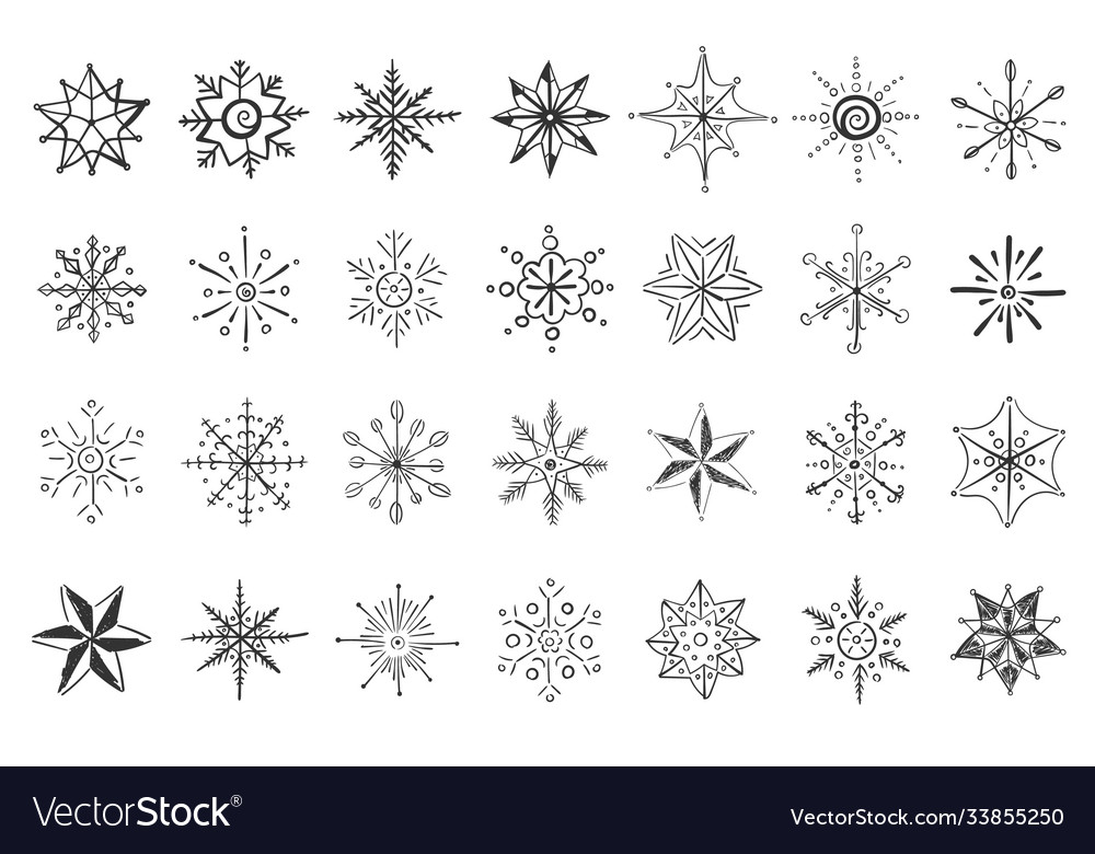 Snowflakes christmas doodle