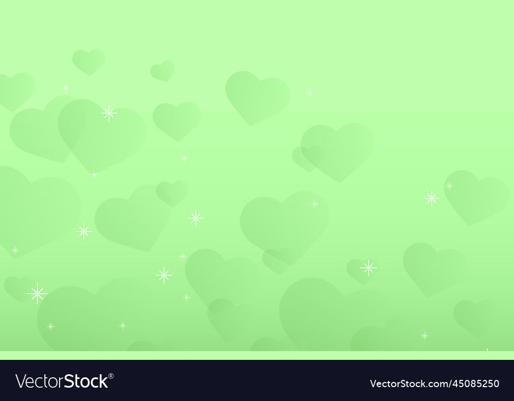 Sparkle heart pattern green background