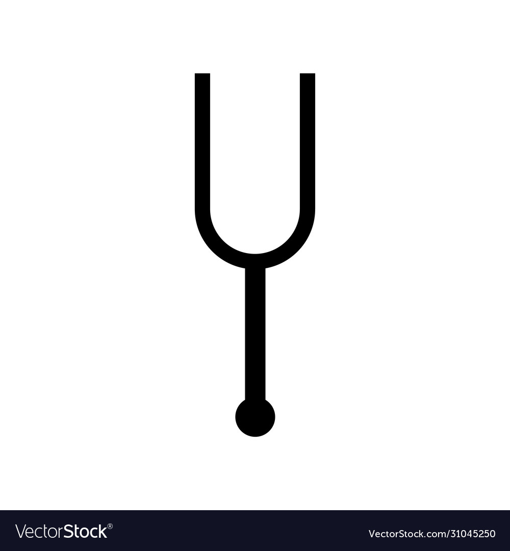 Tuning fork isolated icon on white background vector image Tuning fork isolated icon on white background
