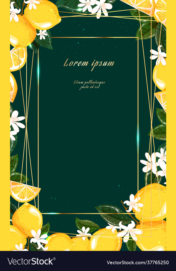 Wedding invitation with lemons and herbs