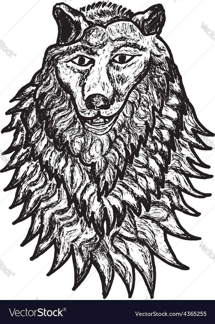 abstract wolf sketch royalty