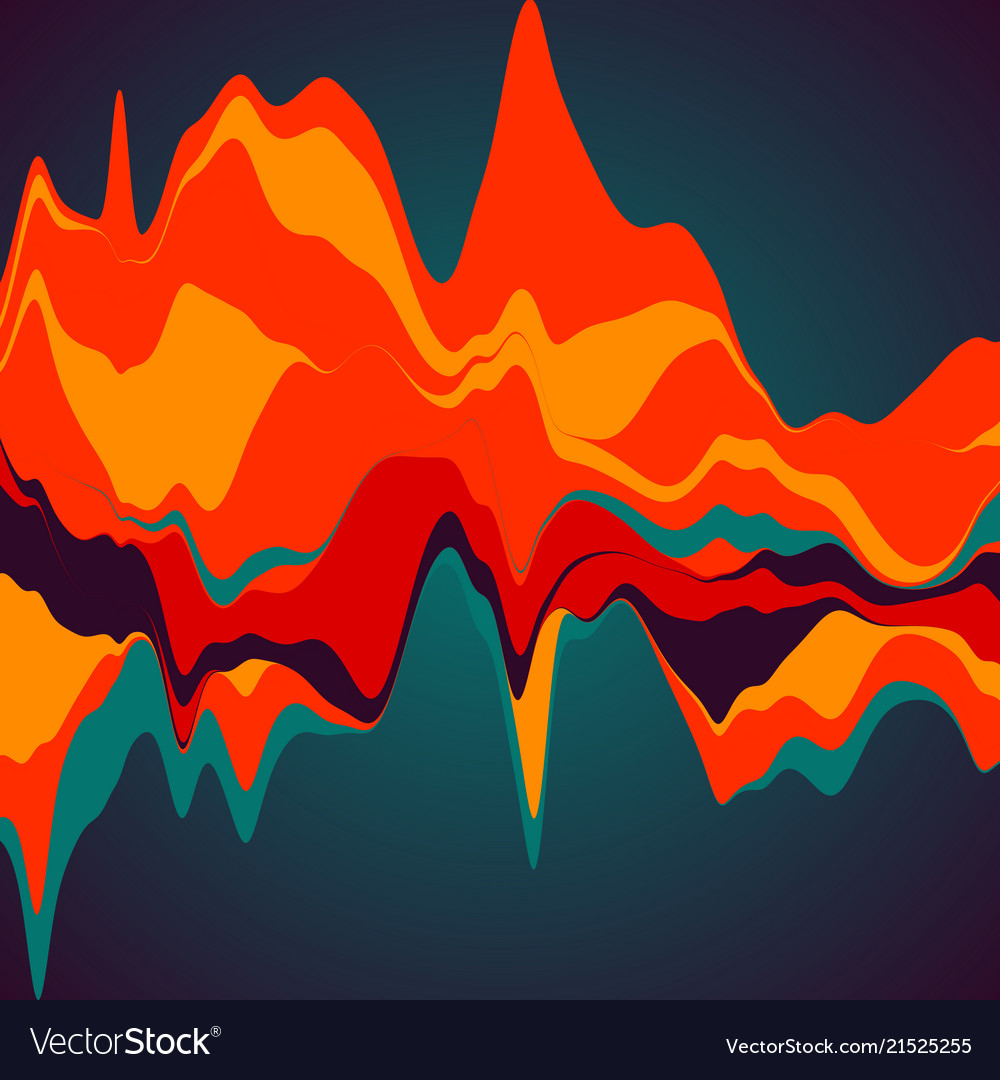Big data visualization streamgraph futuristic vector image Big data visualization streamgraph futuristic