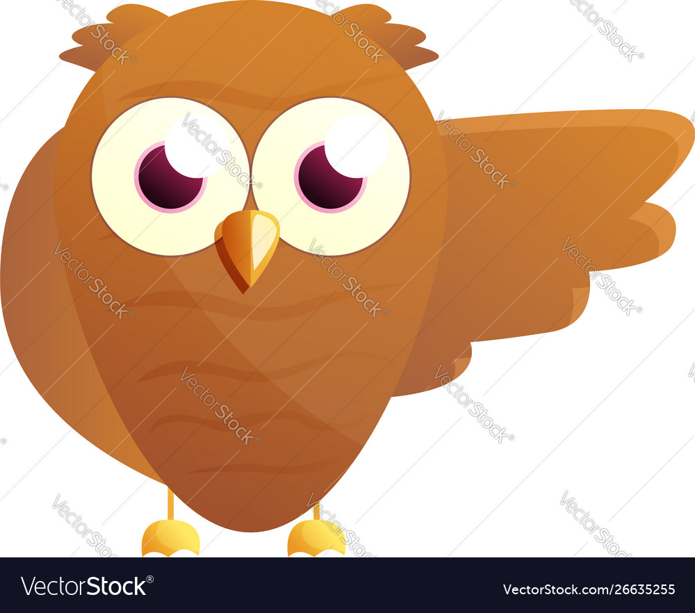 Brown owl icon cartoon style Royalty Free Vector Image