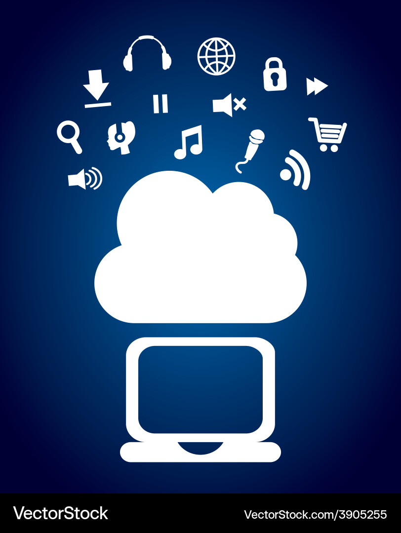 Cloud music design Royalty Free Vector Image - VectorStock