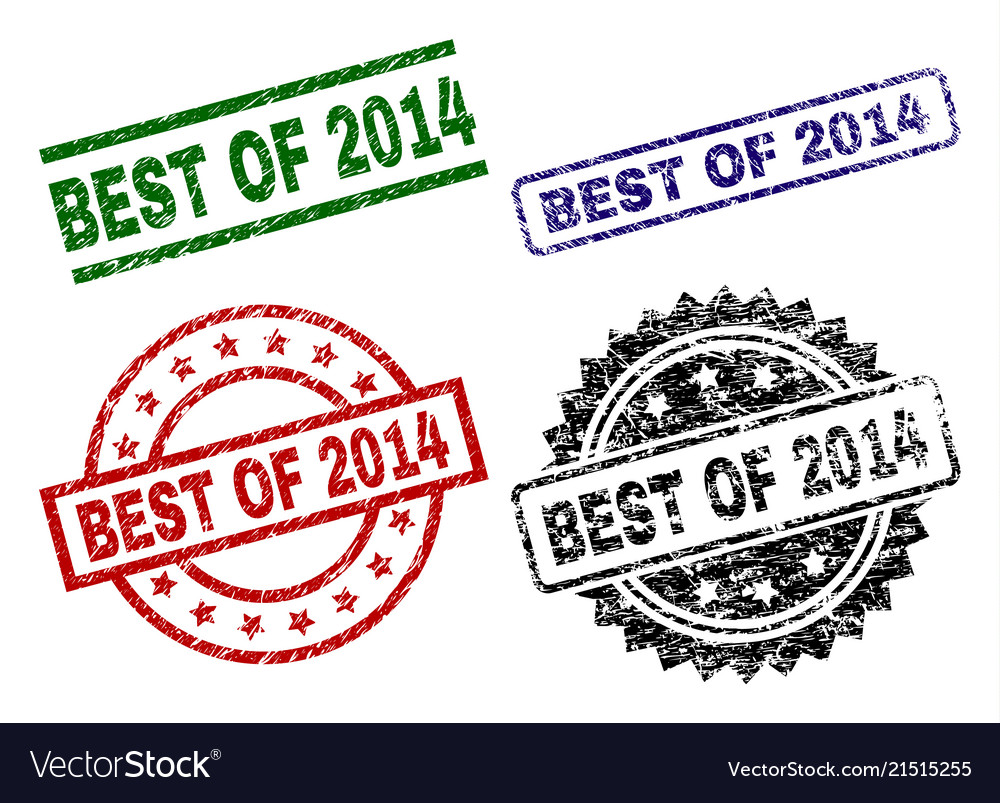 Grunge textured best of 2014 stamp seals vector image Grunge textured best of 2014 stamp seals