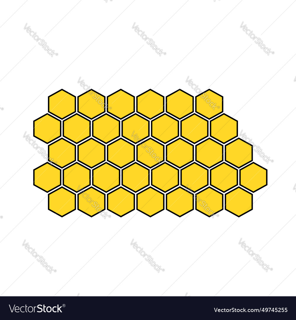 Honeycomb flat icon orange symbol on white