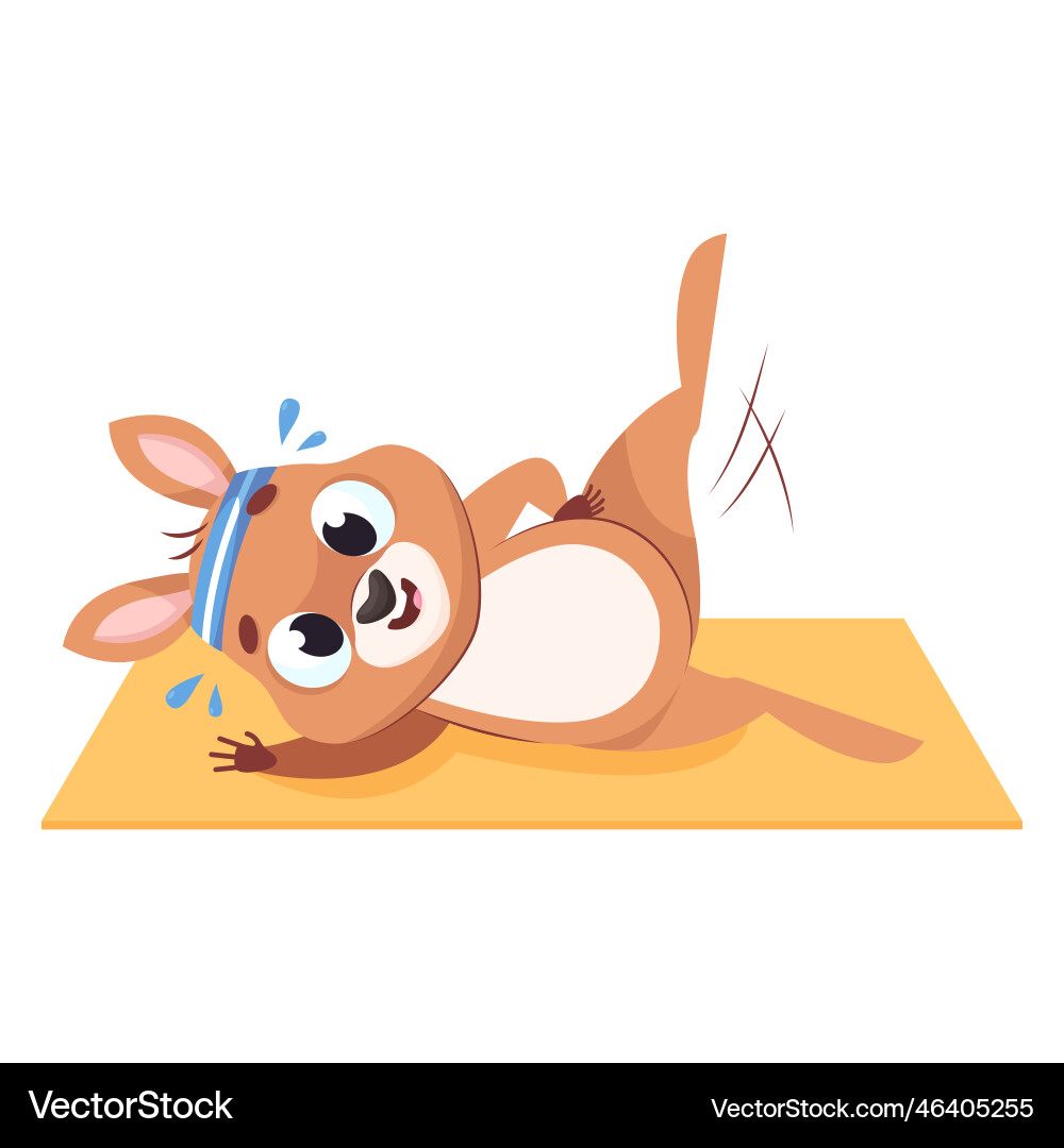 Kangaroo stretching legs cartoon Royalty Free Vector Image