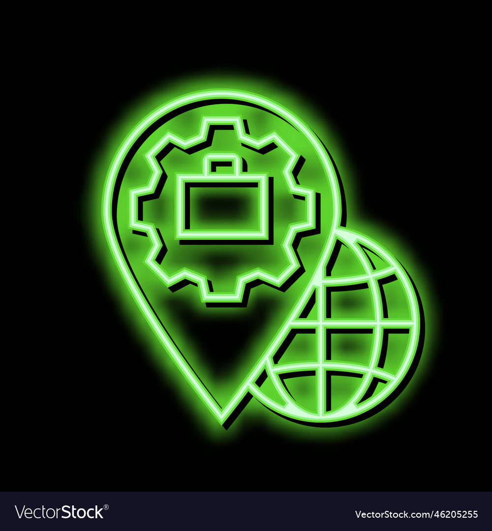 Legal address neon glow icon Royalty Free Vector Image