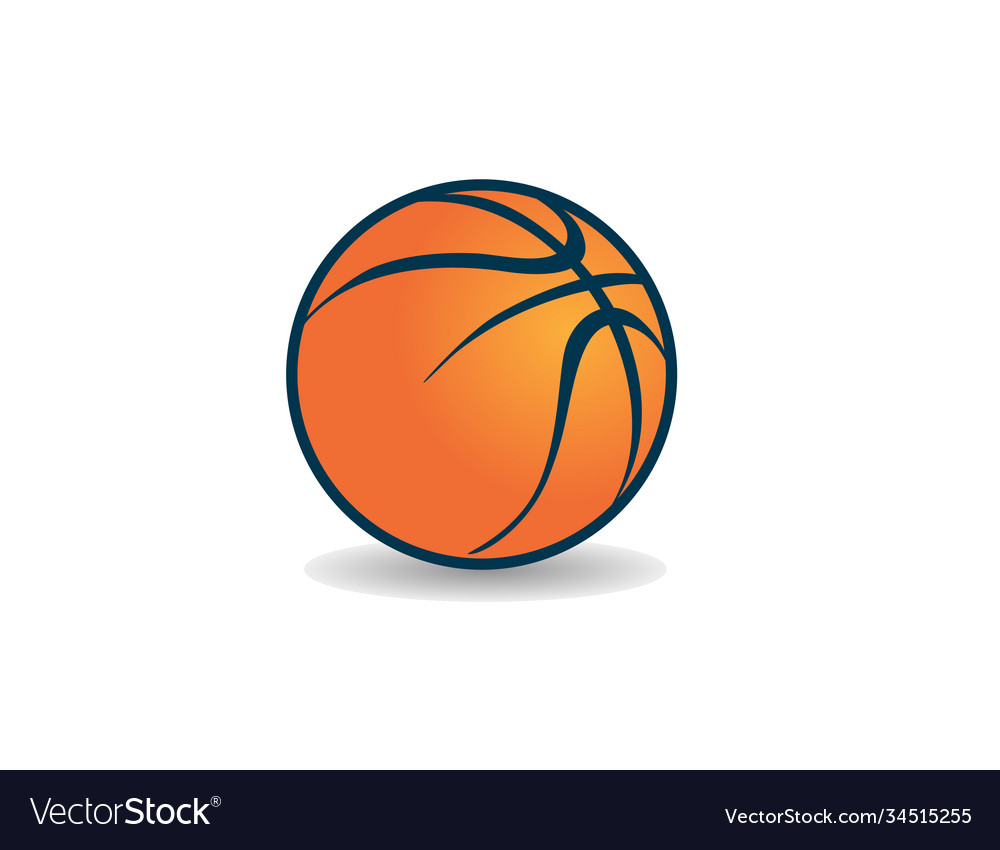 Orange iconic basketball symbol logo art Vector Image