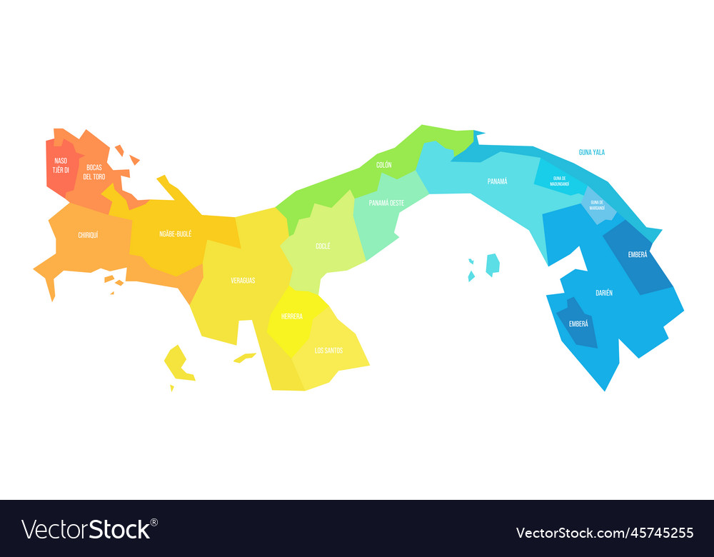 Panama political map of administrative divisions Vector Image