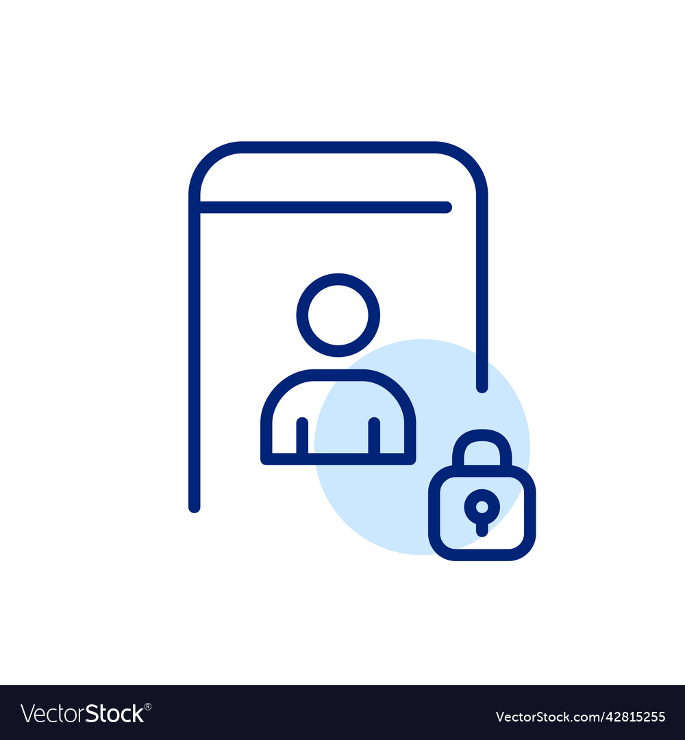 Secure profile smartphone login pixel perfect vector image Secure profile smartphone login pixel perfect