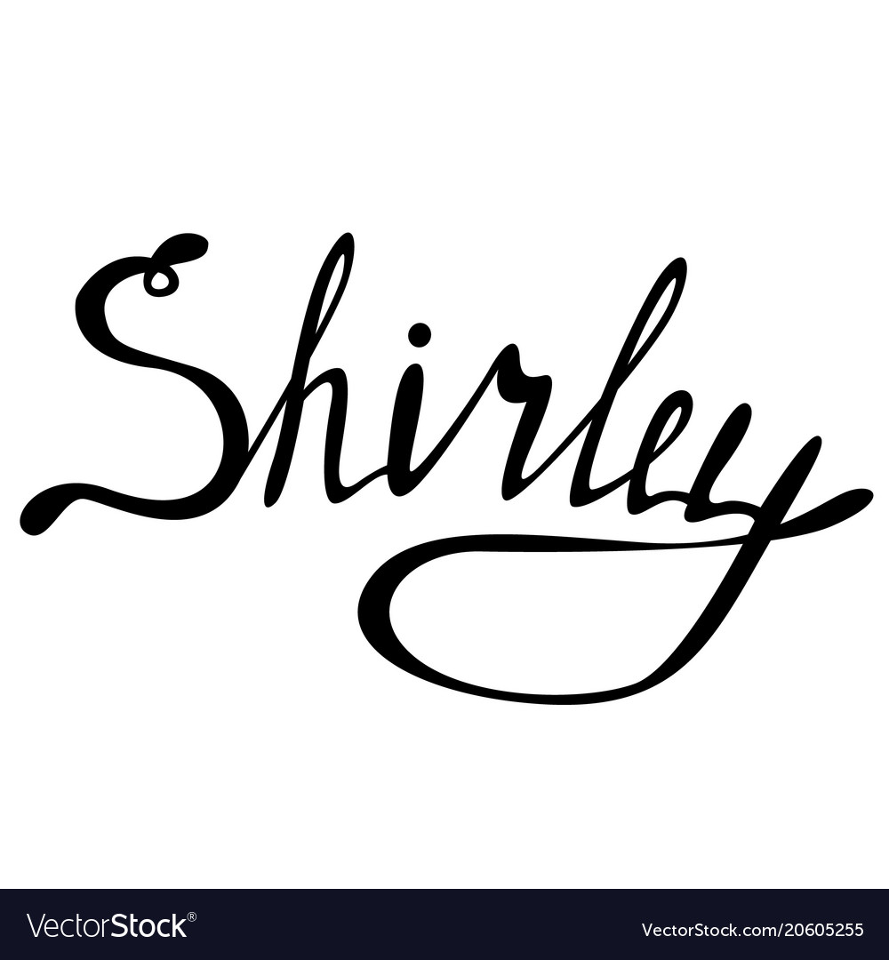 Shirley name lettering Royalty Free Vector Image